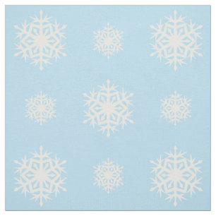 Snowflake Gemustert Light Blue Fabric Stoff