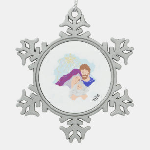 Snowflake Gerahmt Ornament Savior ist Geboren