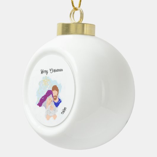 Snowflake Gerahmt Ornament Savior ist Geboren (Rechts)