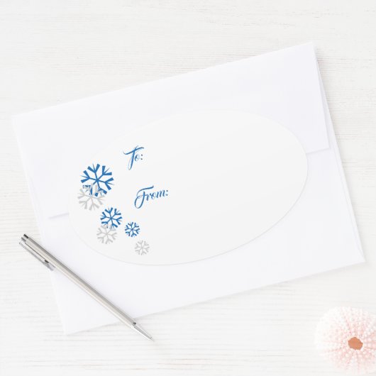 Snowflake-Geschenk-Aufkleber Ovaler Aufkleber (Umschlag)