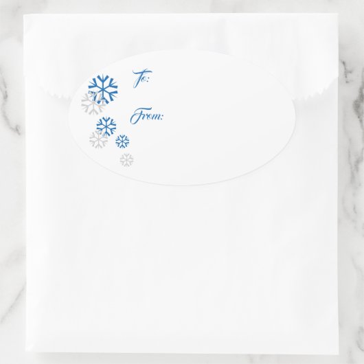 Snowflake-Geschenk-Aufkleber Ovaler Aufkleber (Tasche)