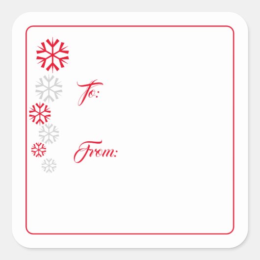 Snowflake-Geschenk-Aufkleber Quadratischer Aufkleber (Vorderseite)