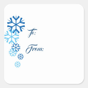 Snowflake-Geschenk-Aufkleber Quadratischer Aufkleber