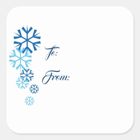 Snowflake-Geschenk-Aufkleber Quadratischer Aufkleber (Vorderseite)