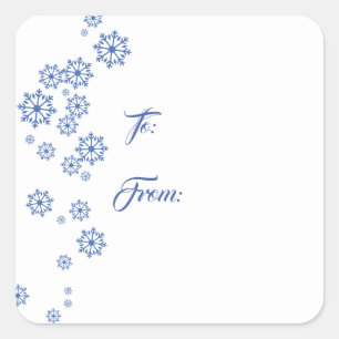 Snowflake-Geschenk-Aufkleber Quadratischer Aufkleber