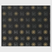 Snowflake-Geschenk für Schwarz & Gold-Firmenlogo Geschenkpapier (Flach)