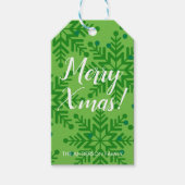 Snowflake Geschenk Tag Weihnachten Grün Geschenkanhänger (Vorderseite)