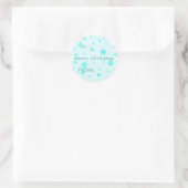 Snowflake-Geschenketags Runder Aufkleber (Tasche)