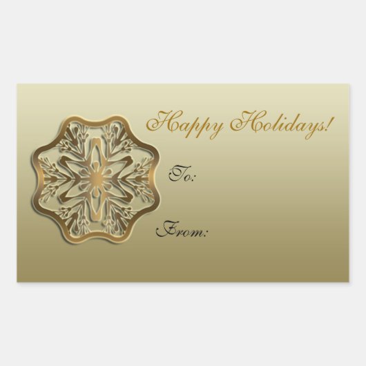 Snowflake-Geschenksticker Rechteckiger Aufkleber (Vorderseite)