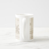 Snowflake Gingham Plaid Mug – Cozy Neutral Farm Porzellantasse (Rückseite)
