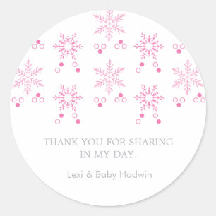 Snowflake   Girl Baby Shower Favor Sticker