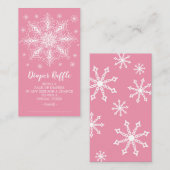 Snowflake Girls Baby Duschkabine Windeln Raffle Ti Begleitkarte (Vorne/Hinten)
