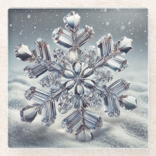 Snowflake Glass Untersetzer (Vorderseite)