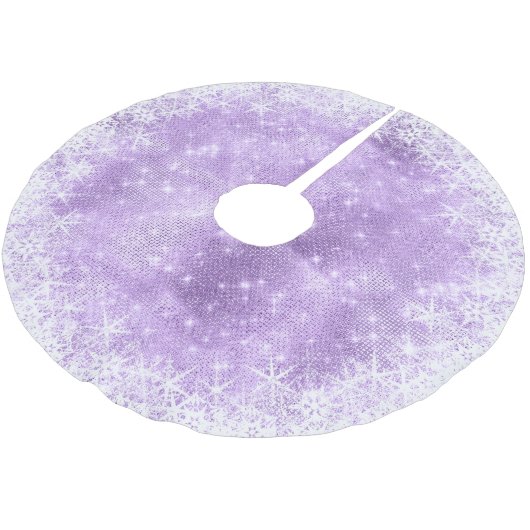 Snowflake Glitter and Shine Violet ID671 Polyester Weihnachtsbaumdecke (Schrägansicht)