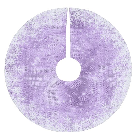 Snowflake Glitter and Shine Violet ID671 Polyester Weihnachtsbaumdecke (Vorderseite)