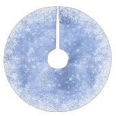 Snowflake Glitzer und Shine Blue ID671 Polyester Weihnachtsbaumdecke (Vorderseite)