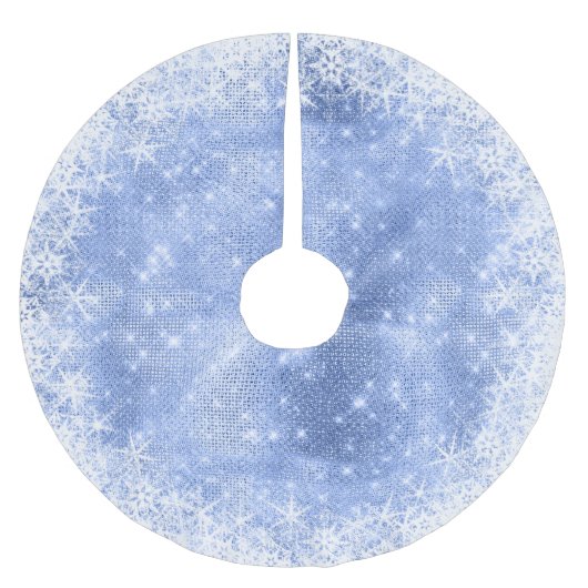 Snowflake Glitzer und Shine Blue ID671 Polyester Weihnachtsbaumdecke (Vorderseite)