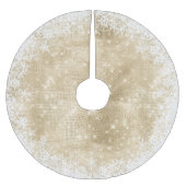 Snowflake Glitzer und Shine Gold ID671 Polyester Weihnachtsbaumdecke (Vorderseite)