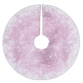 Snowflake Glitzer und Shine Pink ID671 Polyester Weihnachtsbaumdecke (Vorderseite)