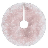 Snowflake Glitzer und Shine Rose Gold ID671 Polyester Weihnachtsbaumdecke (Vorderseite)