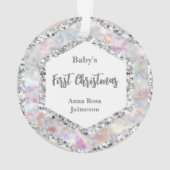 *~* Snowflake Glitzer Weihnachtsjung Mädchen AP44  Ornament (Rückseite)