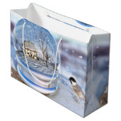 Snowflake Globe Geschenktasche Große Geschenktüte (Vorderseite Schrägansicht)