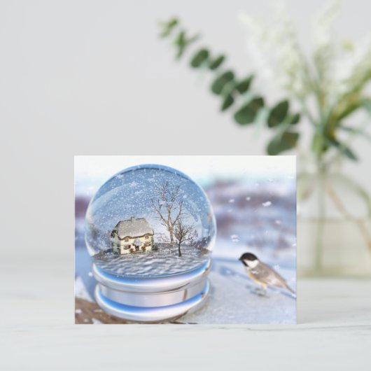 Snowflake-Globe-Postkarte Postkarte (Stehend Vorderseite)