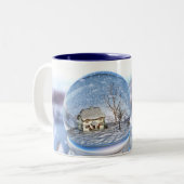 Snowflake Globe-Tasse Zweifarbige Tasse (Vorderseite Links)