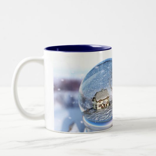 Snowflake Globe-Tasse Zweifarbige Tasse (Links)