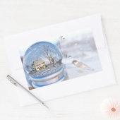 Snowflake Globe Weihnachtsgeschenke Labels Rechteckiger Aufkleber (Umschlag)