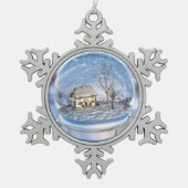 Snowflake Globe Weihnachtsschmuck Schneeflocken Zinn-Ornament (Vorderseite)