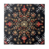 Snowflake Gold and Red Fliese (Vorderseite)