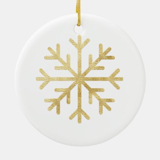 Snowflake Gold Elegante Holiday Keramik Ornament (Hinten)