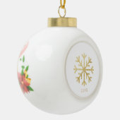 Snowflake Gold Elegante Moderne Hübsche Personalis Keramik Kugel-Ornament (Links)