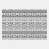 Snowflake Grau Nordische Imitate Strick Sweater Geschenkpapier Set (Vorderseite 2)