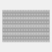 Snowflake Grau Nordische Imitate Strick Sweater Geschenkpapier Set (Vorderseite)