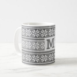 Snowflake Grau Nordische Imitate Strick Sweater Mo Kaffeetasse