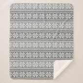 Snowflake Grau Weiße Imitate Strick Sweater Patter Sherpadecke (Vorderseite)