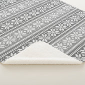 Snowflake Grau Weiße Imitate Strick Sweater Patter Sherpadecke (3/4)