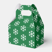 Snowflake Green Christmas Favor Box Geschenkschachtel (Vorderseite)