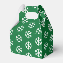 Snowflake Green Christmas Favor Box Geschenkschachtel
