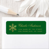 Snowflake Green Faux Gold Elegant Script Holidays (Insitu)