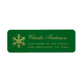Snowflake Green Faux Gold Elegant Script Holidays (Vorne)