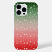 Snowflake Green & Red Ombre Weihnachten iPhone Hülle (Rückseite)