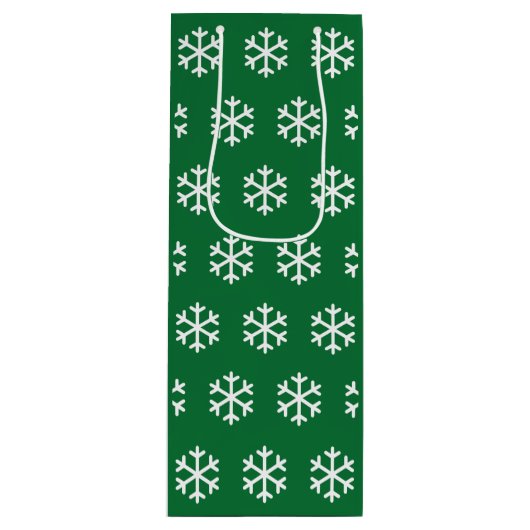 Snowflake Grüne Weihnachtswein Geschenktasche Geschenktüte Für Weinflaschen (Vorderseite)