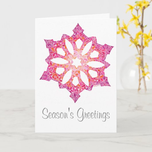 Snowflake Grußkarte Karte (Gelbe Blume)