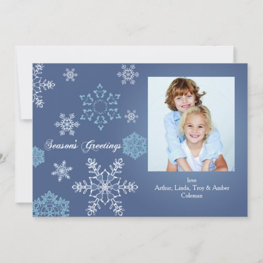 Snowflake Grußkarten Foto Feiertagskarte (Vorderseite)