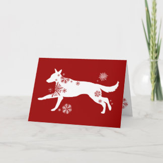 Snowflake GSD Dog Holiday Greeting Card Feiertagskarte