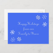 Snowflake Happy Holidays Post Card Feiertagspostkarte (Vorne/Hinten)
