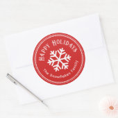 Snowflake Happy Holidays Roter Sticker (Umschlag)
